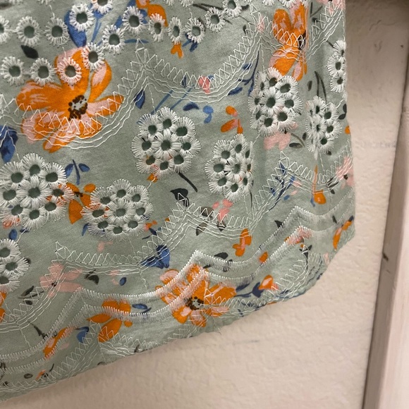 LAIA for Anthropologie embroidered bohemian ruffle puff sleeve floral top XL - Picture 11 of 13